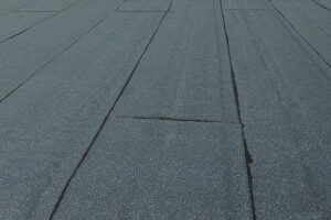 closeup view of flat roofing